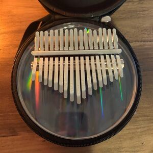 Clear Kalimba With Rainbow Reflection and Case